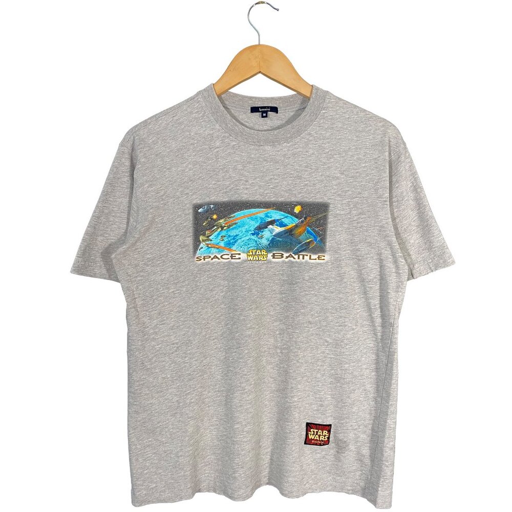 Vintage Bossini Star Wars Episode 1 "Space Battle" Promo Tee Gray mens size M